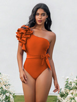 Nouveau maillot de bain brésilien une pièce pour femme, coupe classique, design asymétrique à une épaule, sensation haut de gamme sensuelle, séchage rapide, idéal pour les vacances en sources chaudes
