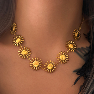 AW NUEVO BOHO APILABLE SUN MINIMALISMO URBANO COLLAR COLGANTE Dazan HOT 18K Chapado en oro libre de deslustre JOYERÍA de acero inoxidable - Product Image 1
