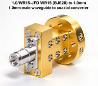 Guide d'ondes mâle 1.0/WR15-JFD WR15(BJ620) à 1.0mm vers convertisseur coaxial 50-75GHz terminé avec adaptateurs RF à bride FUGP620
