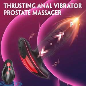 Vibrateur anal Jouets sexuels lesbiens Jouet de contrôle d'application Hommes Femmes-Masseur de la prostate avec 7 modes de poussée et de vibration <span class=keywords><strong>Stimu</strong></span> pour adultes - Product Image 2
