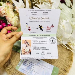 Carte d'invitation <span class=keywords><strong>de</strong></span> <span class=keywords><strong>mariage</strong></span> personnalisable sur le thème du passeport, invitation <span class=keywords><strong>de</strong></span> <span class=keywords><strong>voyage</strong></span>, conception personnalisée gratuite et service client exclusif, lot en gros - Product Image 2