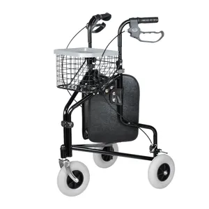 BQ-5001B logo kustom walker luar ruangan aluminium rollator orang tua lipat rehab walker rollator