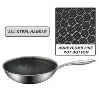 Vente en gros de wok à induction antiadhésif en acier inoxydable compatible avec une cuisinière à gaz domestique
