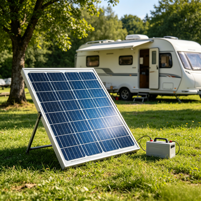 Portable 100W Monocrystalline Solar Panel Kit for RV Camping Off Grid Power System