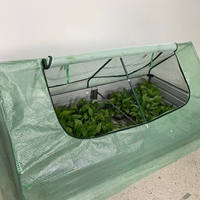 Jardinera Elevada Galvanizada con Cubierta, Kit de Jardinera Metálica con 2 Ventanas Grandes, Mini Invernadero