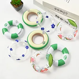 Mini bouée de natation en PVC de la marque XC, célèbre sur Internet, avec motif de fruits et base porte-gobelet en forme de crème glacée, ornements décoratifs fabriqués au Zhejiang - Product Image 1