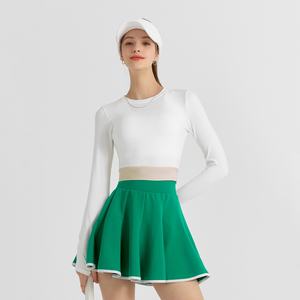 ชุดเล่นเทนนิสฟิตเนสโยคะ2ชิ้นสำหรับผู้หญิงชุดออกกำลังกายน้ำหนักเบาแฟชั่นสำหรับฤดูใบไม้ผลิฤดูร้อน - Product Image 1