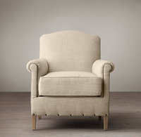 Fauteuil de salon Rhoohill de style rétro américain, fauteuil de détente en chêne blanc, structure en bois massif