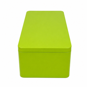 Custom Long Rounded‑Corner Rectangle Matte Green Metal Tin <b>Box</b>, Food Grade Plain <b>Empty</b> Tin For Tea Cookie <b>Gift</b> Set Storage - Product Image 6