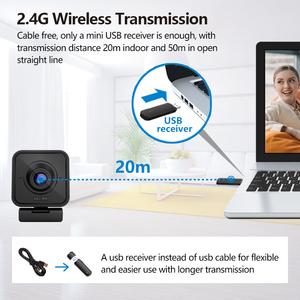 กล้องเว็บแคมสตรีมมิ่งระดับพรีเมี่ยมไร้สาย2.4กรัมจากจีน Full HD 1080P อินเตอร์เฟซ USB เซ็นเซอร์รับภาพ CMOS สำหรับผู้สร้างพีซีมีในสต็อก - Product Image 6