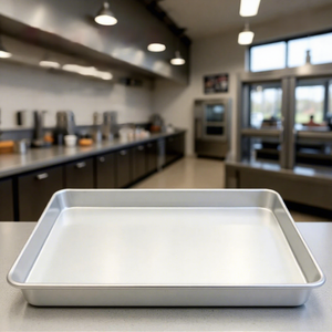 Teglia Rettangolare Antiaderente in Alluminio con Fondo Piatto 40x60cm per Pane, Torte, Biscotti e <span class=keywords><strong>Pizza</strong></span> - Product Image 2