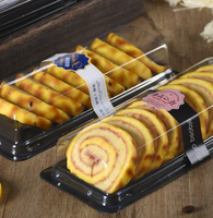 Vente chaude Personnalisable Petite Boîte À Gâteau Rectangle En Plastique Couvercle Dôme Boîtes À Gâteau En Plastique Jetables pour Sushi Alimentaire Personnalisable pour