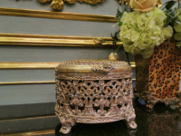 Yips LD-1203-0583 Boîte en bois européenne, style mi-siècle moderne, antique, classique, motif floral, décoration d'anniversaire, décoration de table, peinte à la main