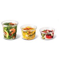 8oz 12oz 16oz 24oz 32oz Contenants de charcuterie jetables en plastique transparent avec logo personnalisé avec couvercles