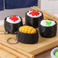 Nouveauté Porte-clés Mignon Imprimé en 3D Série Sushi Unique, Figurine Pendentif Anti-stress à Cliquer sur le Doigt, Accessoire pour Petit Sac à Dos