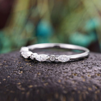 Bague géométrique simple pour femme, accessoires de tous les jours exquis, zircon rond minimaliste et tendance