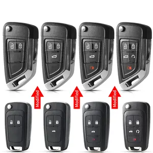 KEYYOU OPEL VAUXHALL Astra J <span class=keywords><strong>Corsa</strong></span> E Insignia Zafira C 315/433MHz ID46 Llave de Coche Plegable Modificada con Control Remoto Negro/Plateado - Product Image 4