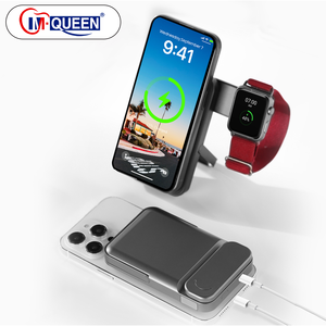 Batterie externe magnétique portable 3 en 1 personnalisée de 22,5 W, 10 000 mAh avec support, chargeur sans fil, batterie externe pour téléphone et montre - Product Image 1