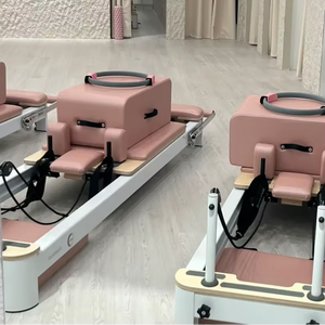 Equipo de fitness multifuncional, reformador de Pilates pintado de madera de arce y roble para aplicaciones de yoga y cuerpo, - Product Image 1