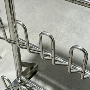 304 Stainless Steel Boot Drying Rack Drainage Trough Design Commercial Rubber <strong>Wellies</strong> Storage Rack for Food Processing Workshop - Product Image 5