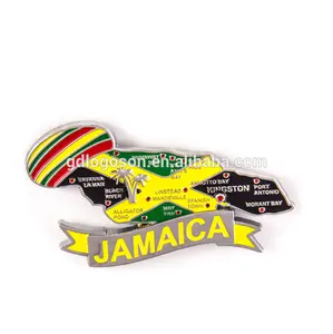 Produttore giamaica Map Souvenir magneti da frigorifero personalizzati magnete da frigorifero in metallo personalizzato