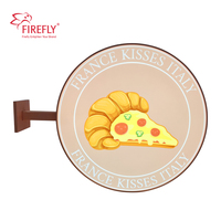 Enseigne publicitaire LED ronde personnalisée pour extérieur, type Pizza Blade, avec éclairage LED pour entreprises