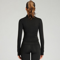 Veste de yoga, grande taille 2XL, vente en gros, vêtements de sport à fermeture éclair frontale pour femmes, fitness, haute élasticité, entraînement, vêtements de sport