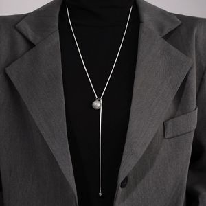 FY-PL136ロングセーターチェーン爆発光高級ファッションニッチシルバーネックレスレディースアクセサリー流行卸売 - Product Image 3