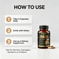 Capsules de Maca 8050mg Force Maximale Soutien Énergétique Masculin Santé Reproductive Performance Humeur 60 Comprimés Complément Alimentaire