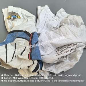 Trapos de Algodón Blancos Impresos de Alta Absorción para Uso en Talleres, Trapos de Limpieza Industriales de Algodón Blanco - Product Image 4