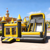 Château gonflable commercial en PVC Plato, toboggan aquatique et sec combinés, pour adultes