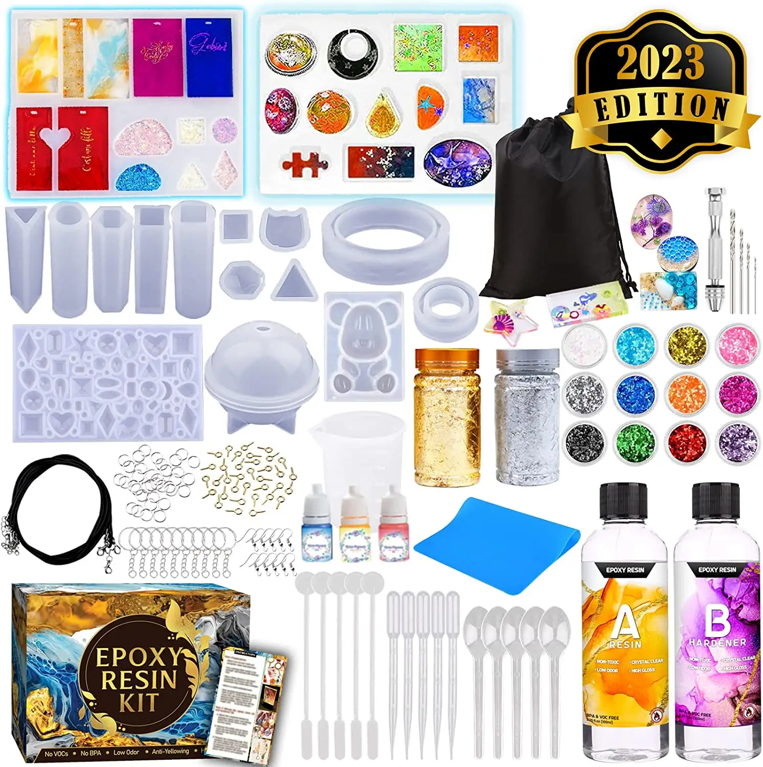 Oxygen Resin Silicone Mold Starter Kit - All-in-one office Home Decorative Art transparent Craft Jewelry Making Kit