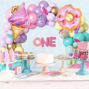 Kit Arco di Palloncini a Forma di Ciambella in Colori Pastello Palloncini in Foil Arcobaleno Gelato per Festa di <span class=keywords><strong>Compleanno</strong></span> Dolce e Felice per Ragazze - Product Image 4