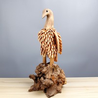 Handgemaakt wilgenhouten dierenfiguurtje, rustiek houten ambachtelijk ornament, tafeldecoratie, cadeau
