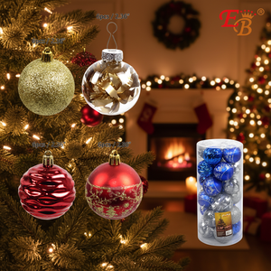Alta calidad 2,5 \ "Juego de adornos navideños 24PC 12PCS/CS Tamaño personalizado Estilo circular Decoraciones para fiestas en casa Caja de galvanoplastia - Product Image 3