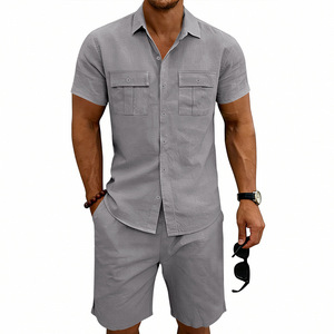 T-shirt ample tricoté à manches courtes de couleur unie pour homme, idéal pour les vacances, collection été 2026 (vente en gros) - Product Image 6