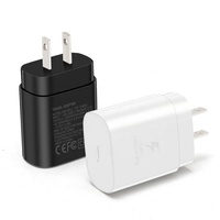 Chargeur mural rapide HNT 25W USB C PD PPS Prise US/EU/UK/AU Type C Adaptateur de voyage pour Samsung S25 S24 S23 S22 Galaxy