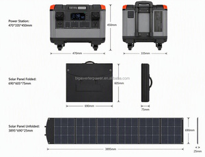 Station d'alimentation portable 3000W 2688Wh, alimentation de secours solaire pour la maison, UPS, alimentation de secours US 110V, 4 prises AC avec kit solaire pliable 400W - Product Image 5