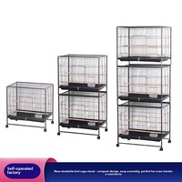 Cage à oiseaux carrée en métal de taille moyenne, empilable à plusieurs niveaux, avec système anti-évasion, pour l'élevage de perruches, volière avec poulies