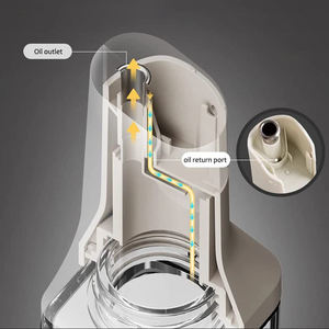 Bottiglia Dispenser <span class=keywords><strong>per</strong></span> <span class=keywords><strong>Olio</strong></span> d'Oliva in Vetro Trasparente da 400ml (14oz), Bottiglia Premium <span class=keywords><strong>per</strong></span> Cucina con Coperchio - Product Image 3
