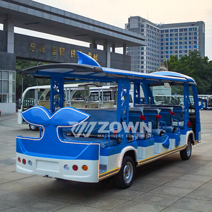 Autobús Turístico Eléctrico ZOWN Azul con Diseño de Caricaturas para Parques y Resorts - Product Image 4