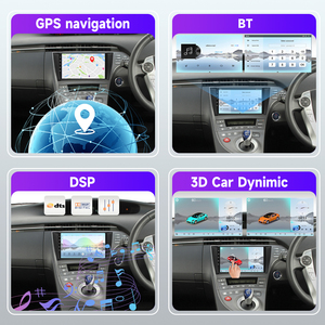 Autoradio Podofo Qualcomm 8 cœurs 9'' <span class=keywords><strong>4</strong></span>+64G pour Toyota <span class=keywords><strong>PRIUS</strong></span> (conduite à droite) 2010-2015 CarPlay/Android Auto sans fil WiFi 4G OEM - Product Image 4