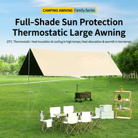 Abri de camping léger 4,5x4,5m, bâche imperméable pour hamac, tente familiale, protection solaire de plage