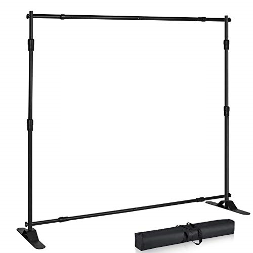 8x8 Step and Repeat Banner Portable Advertising Adjustable Step Aluminum Backdrop Display Telescopic Banner Stand