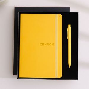 Cuaderno A5 Personalizado y Caja de Regalo con Bolígrafo, Set de Agenda con Páginas Rayadas para Empresas - Product Image 1