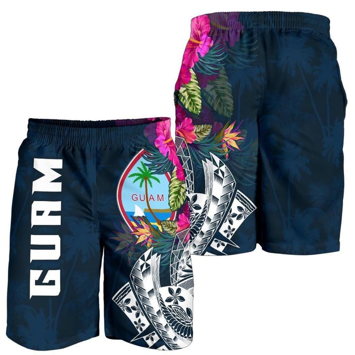 Guam Men's Short Guam Summer Vibes Flowers Patterned Men's