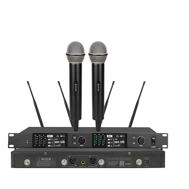 Uhf Wireless Microphone Professional System 2-Channel True Diversity Mic Professional Hosting and Teaching Church