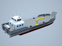 Bateau de débarquement en acier Grandsea de 32 m, barge maritime côtière pour passagers, marchandises et voitures, navires à vendre