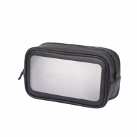 Pochette de voyage portable et élégante avec fermeture éclair, sac cosmétique transparent en PVC personnalisé pour le maquillage
