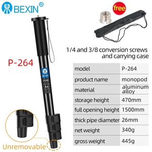BEXIN P264 <span class=keywords><strong>Monopode</strong></span> de caméra durable en alliage d'aluminium réglable avec <span class=keywords><strong>pied</strong></span> en caoutchouc amovible pour caméra DLSR - Product Image 2